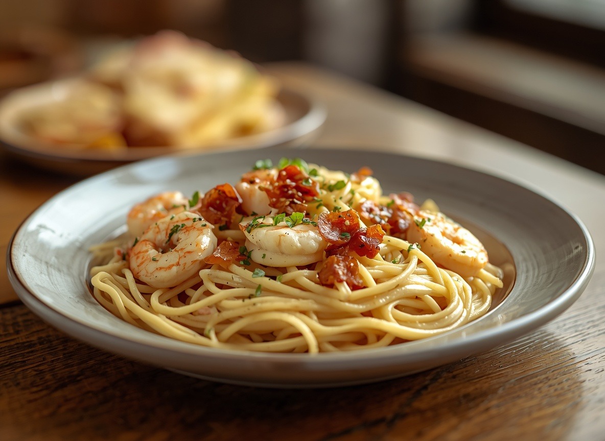 Chicken & Shrimp Carbonara